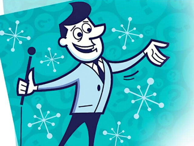 Cartoon with microphone